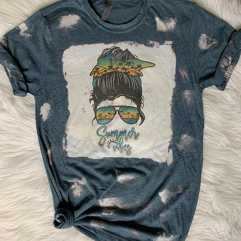 Summer Vibes Bleached Tee