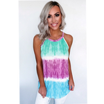 Tie Dye Colorblock Tank